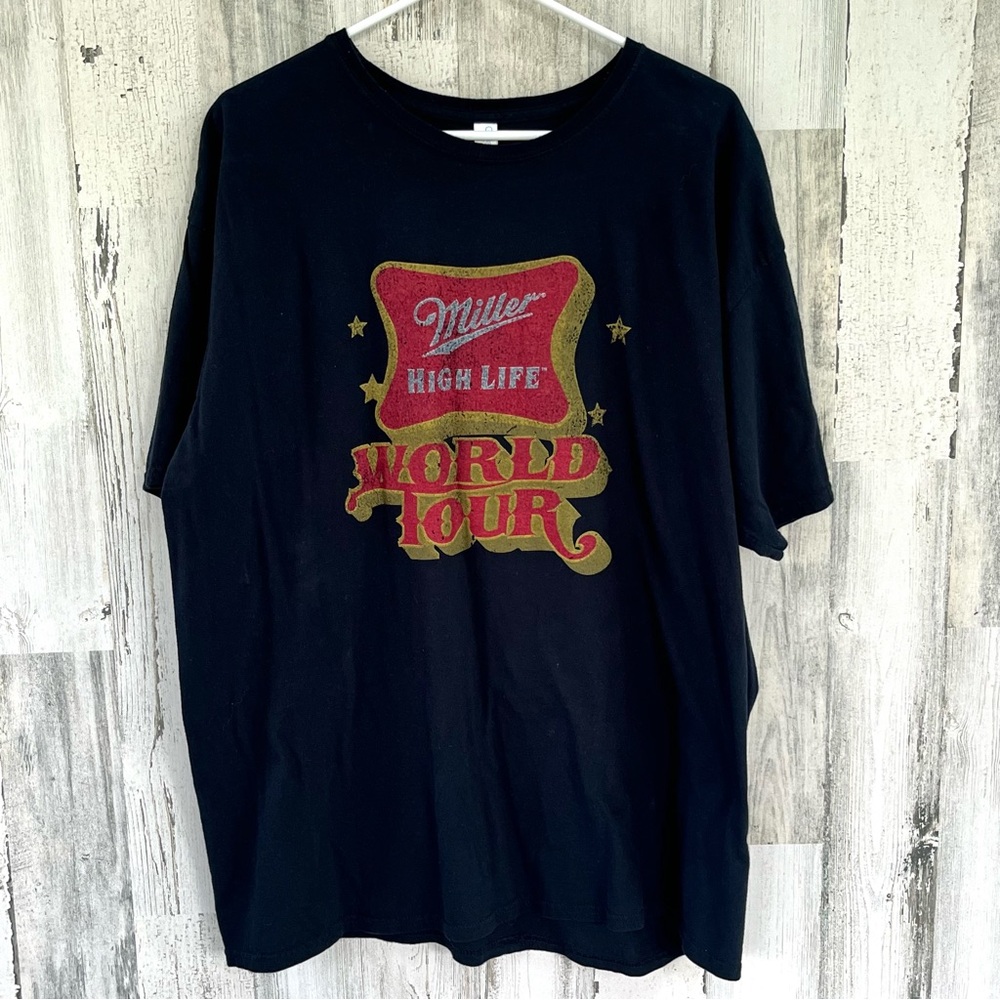 Gildan Miller High Life World Tour Graphic Short Sleeve Tee In Black Size XL
